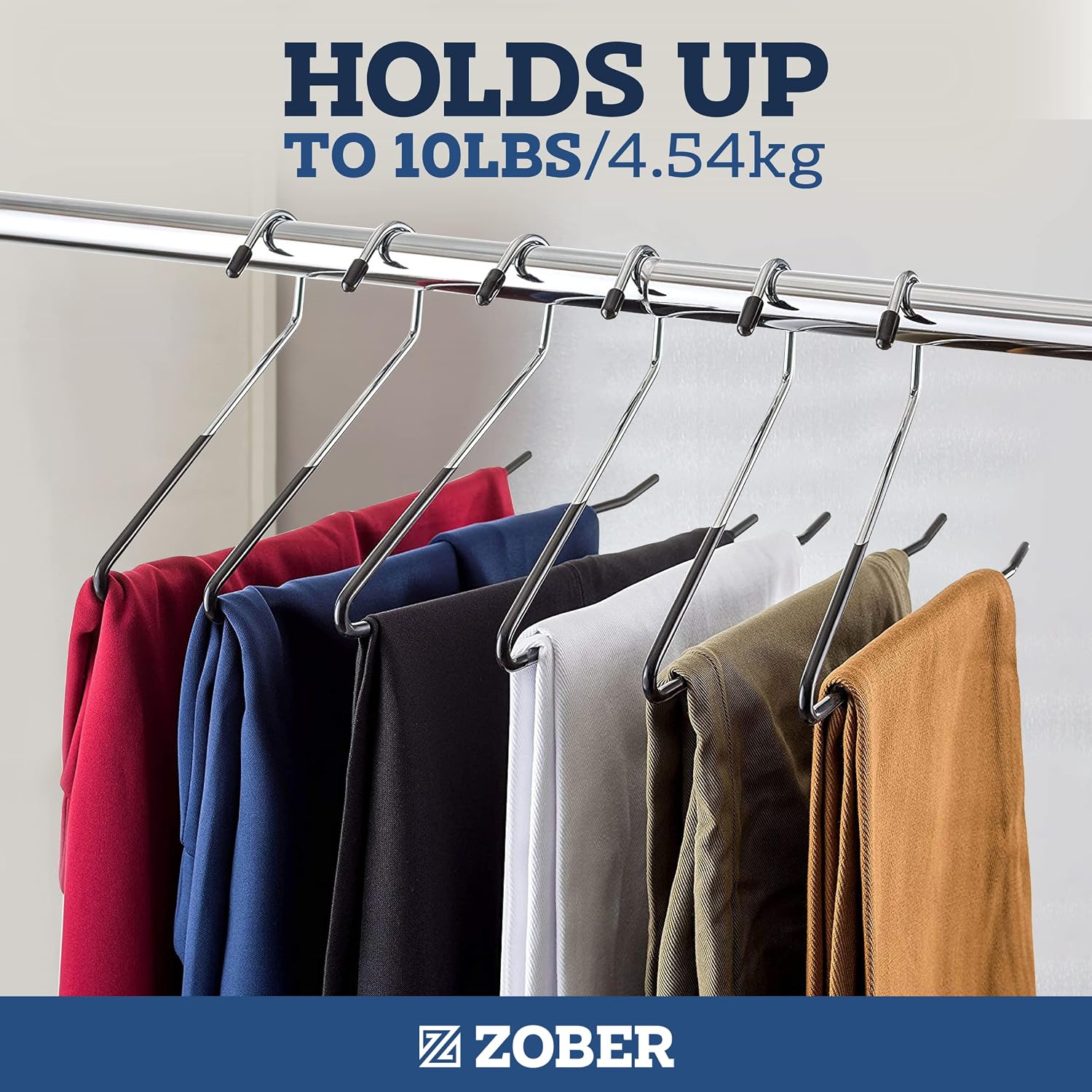 Zober Open Ended Pants Hangers, Metal Clothes Hangers for Jeans, 20 Pack - Image 4