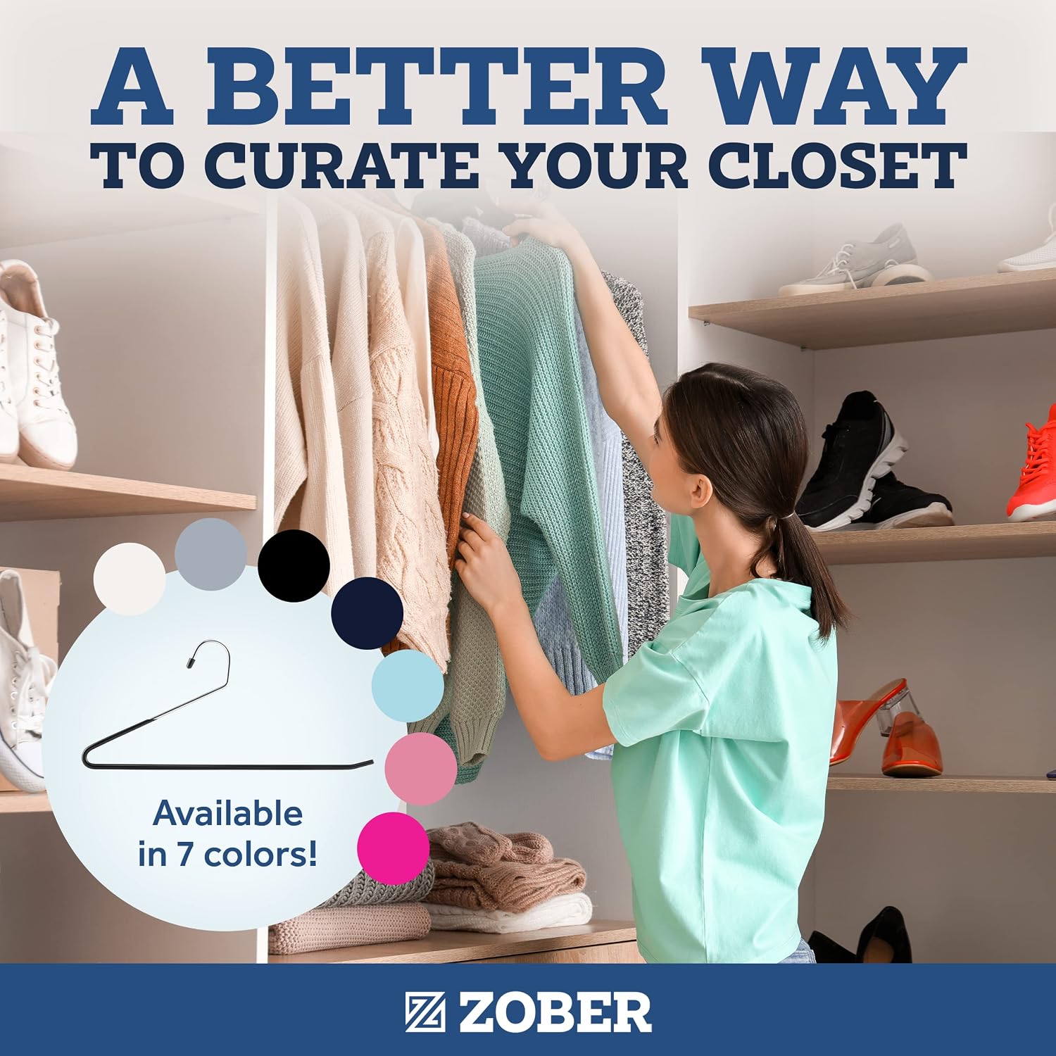 Zober Open Ended Pants Hangers, Metal Clothes Hangers for Jeans, 20 Pack - Image 8