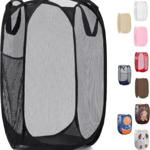 Handy Laundry Collapsible Mesh Pop-Up Hamper with Side Pocket