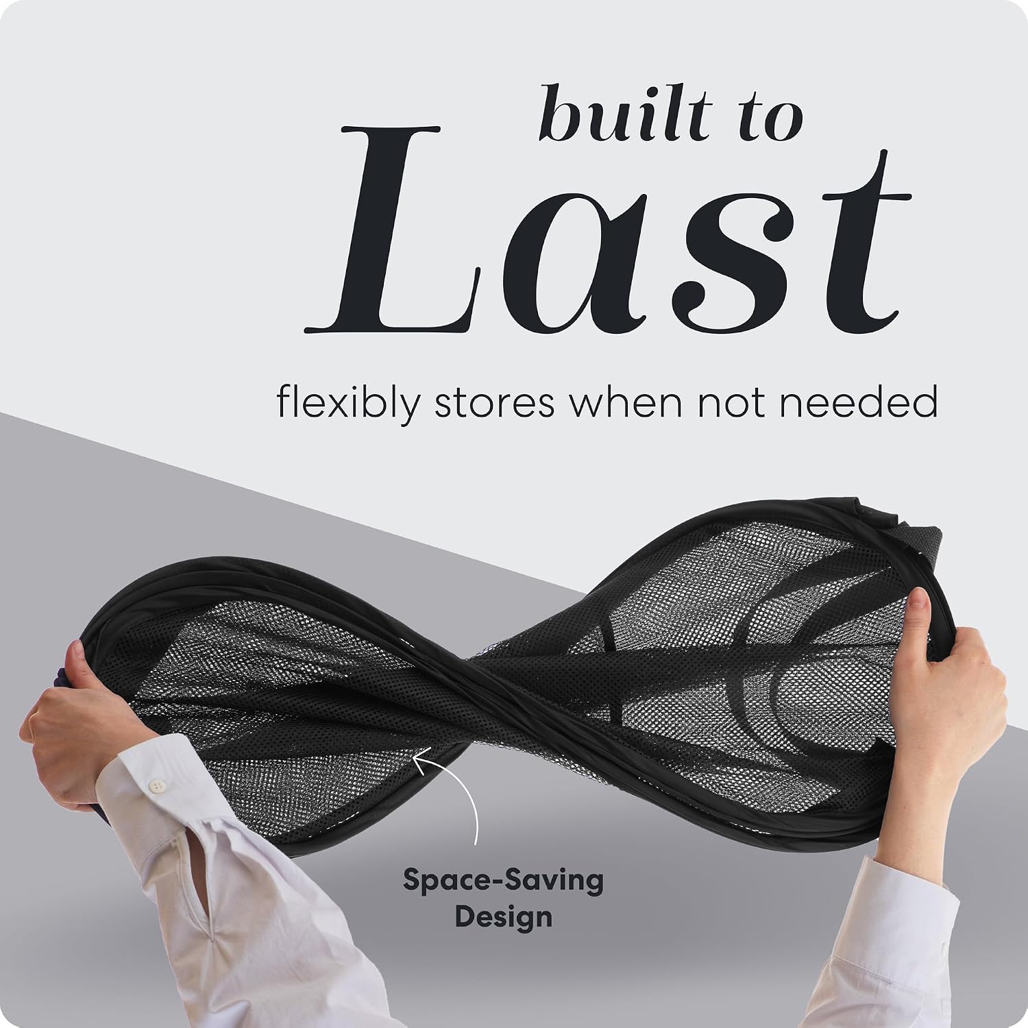 Handy Laundry Collapsible Mesh Pop-Up Hamper with Side Pocket - Image 4