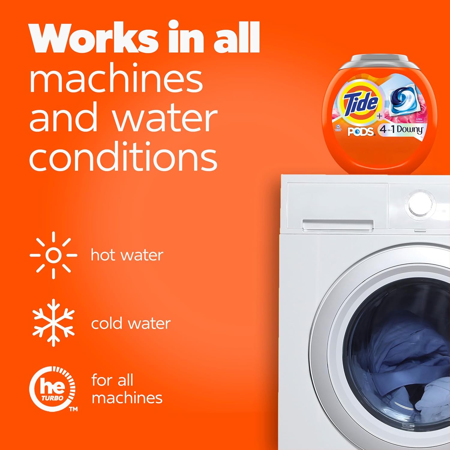 Tide PODS Laundry Detergent Soap with Downy 4-in-1 Stain Remover Freshness Softness Detergent pacs, April Fresh Scent, 85 Count - Image 11
