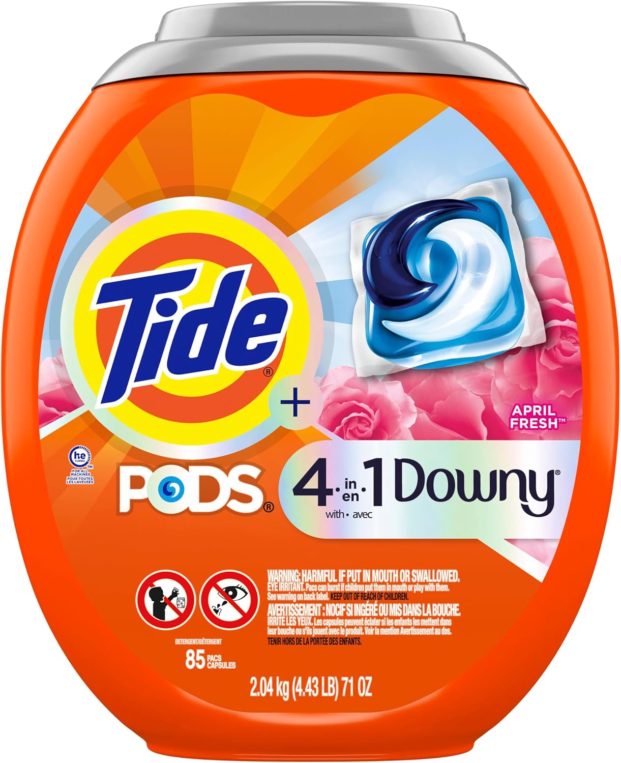 Tide PODS Laundry Detergent Soap with Downy 4-in-1 Stain Remover Freshness Softness Detergent pacs, April Fresh Scent, 85 Count - Image 12