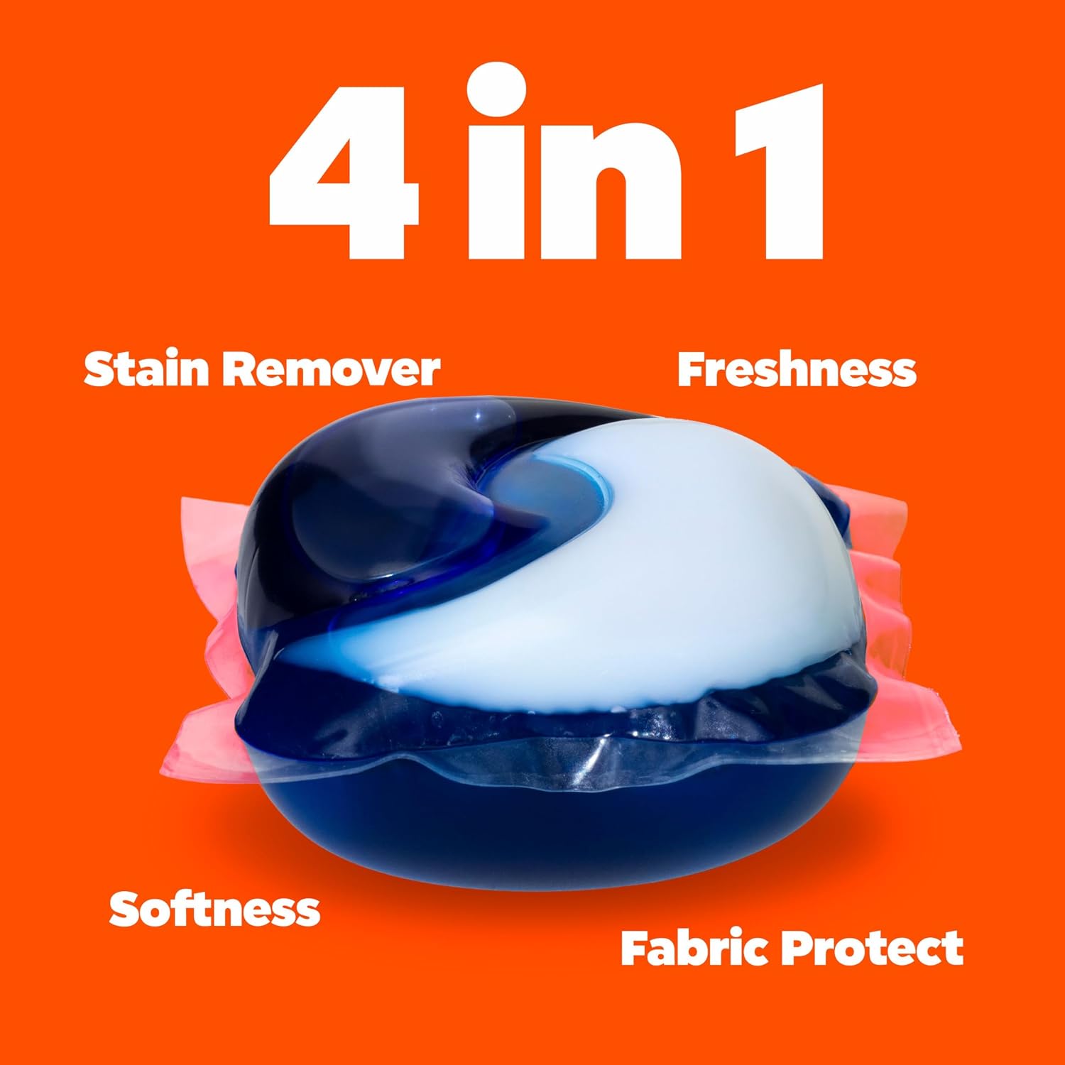 Tide PODS Laundry Detergent Soap with Downy 4-in-1 Stain Remover Freshness Softness Detergent pacs, April Fresh Scent, 85 Count - Image 3