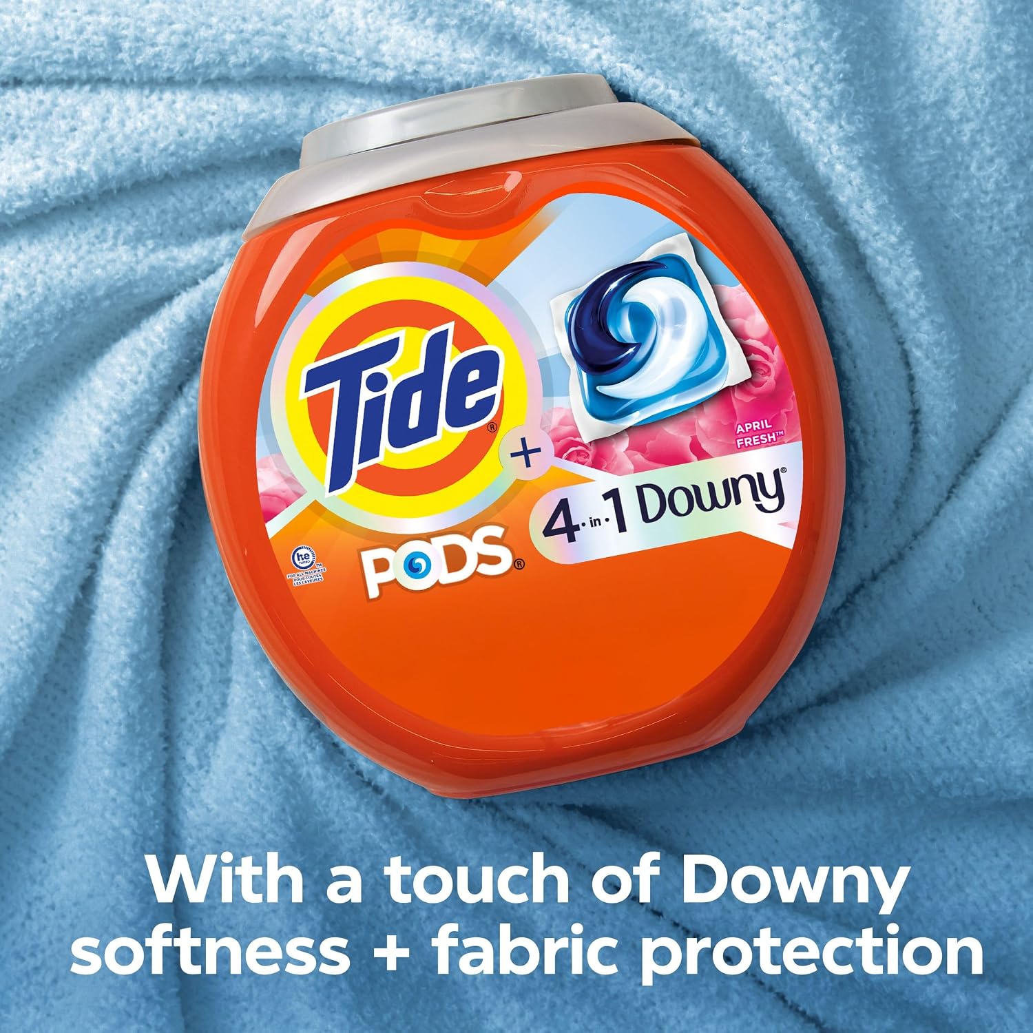 Tide PODS Laundry Detergent Soap with Downy 4-in-1 Stain Remover Freshness Softness Detergent pacs, April Fresh Scent, 85 Count - Image 4