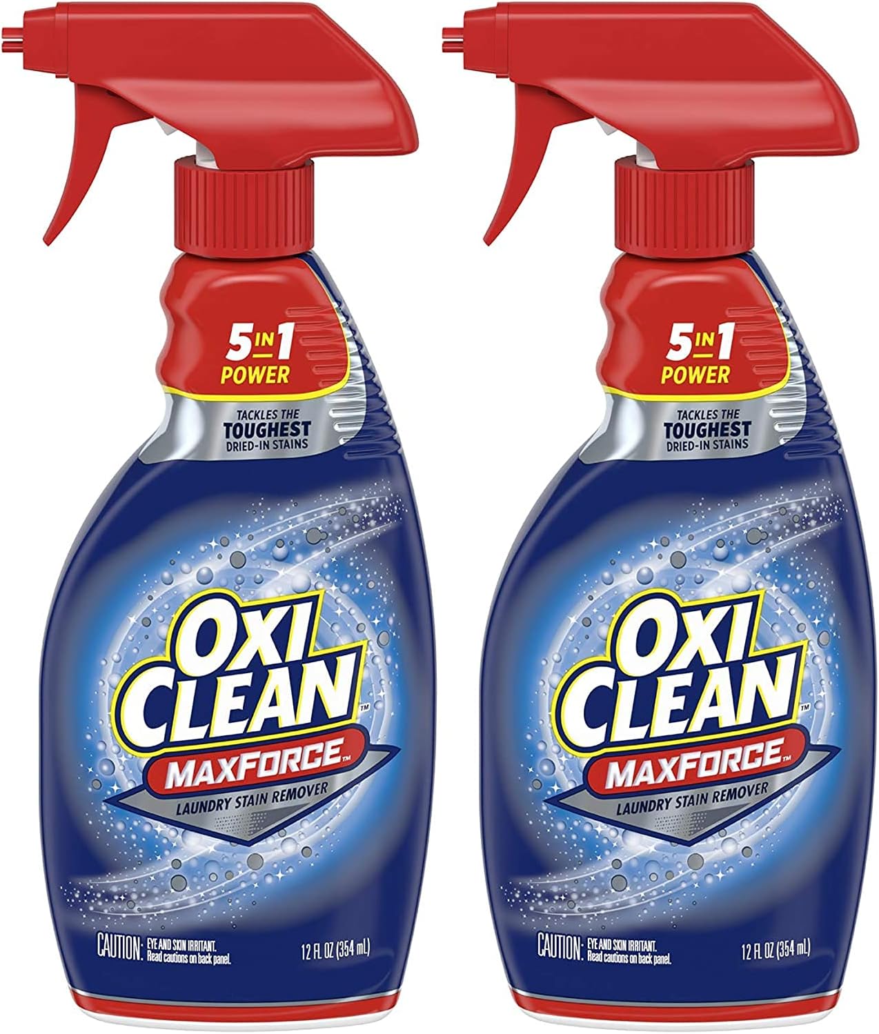 OxiClean Max Force 5 in 1 Power Laundry Stain Remover Spray, 12 oz - 2 PK
